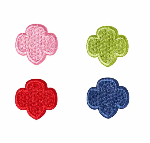 Bright Color Embroidered Trefoil Pins - Set of 4