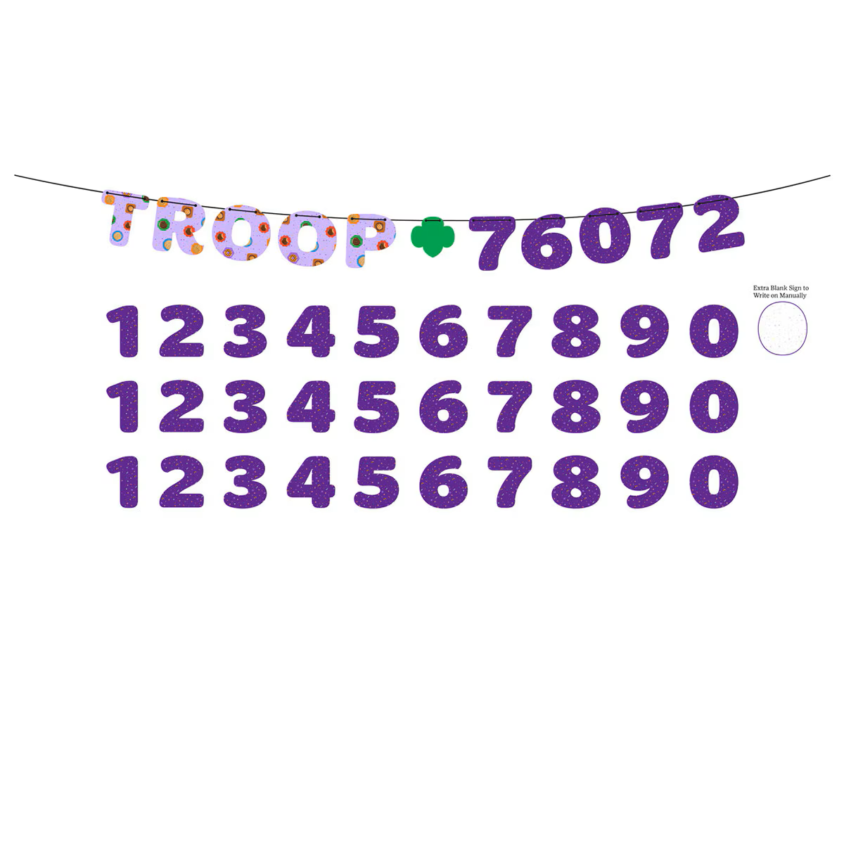 Cookie Troop Number Banner
