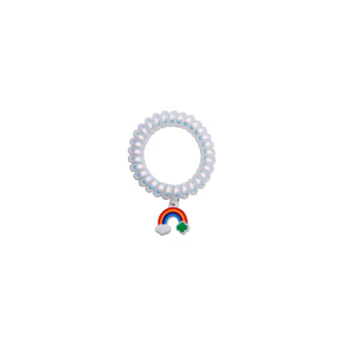 Bridging Rainbow Coil Hair Tie with PVC Charm