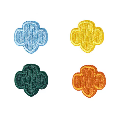 Classic Color Embroidered Trefoil Pins - Set of 4
