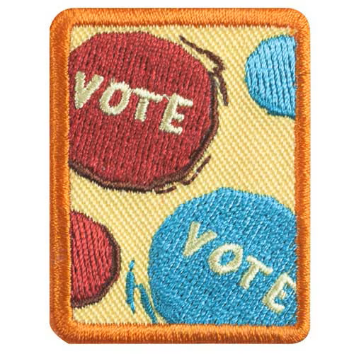 Senior Behind the Ballot Badge