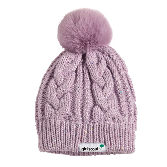 Sparkly Purple Pom Hat-Girls